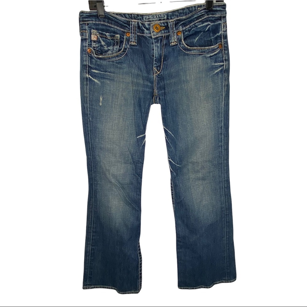Big Star Casey boot cut jeans 28 regular Gold Thread Flap pockets 30x29 USA - Picture 3 of 13